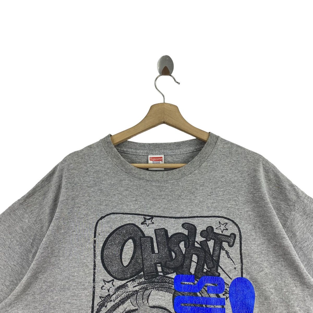 Supreme SS09 SUPREME OH SHIT Big Brand Print Oversize Grey Short Size US XL / EU 56 / 4 - 2 Thumbnail