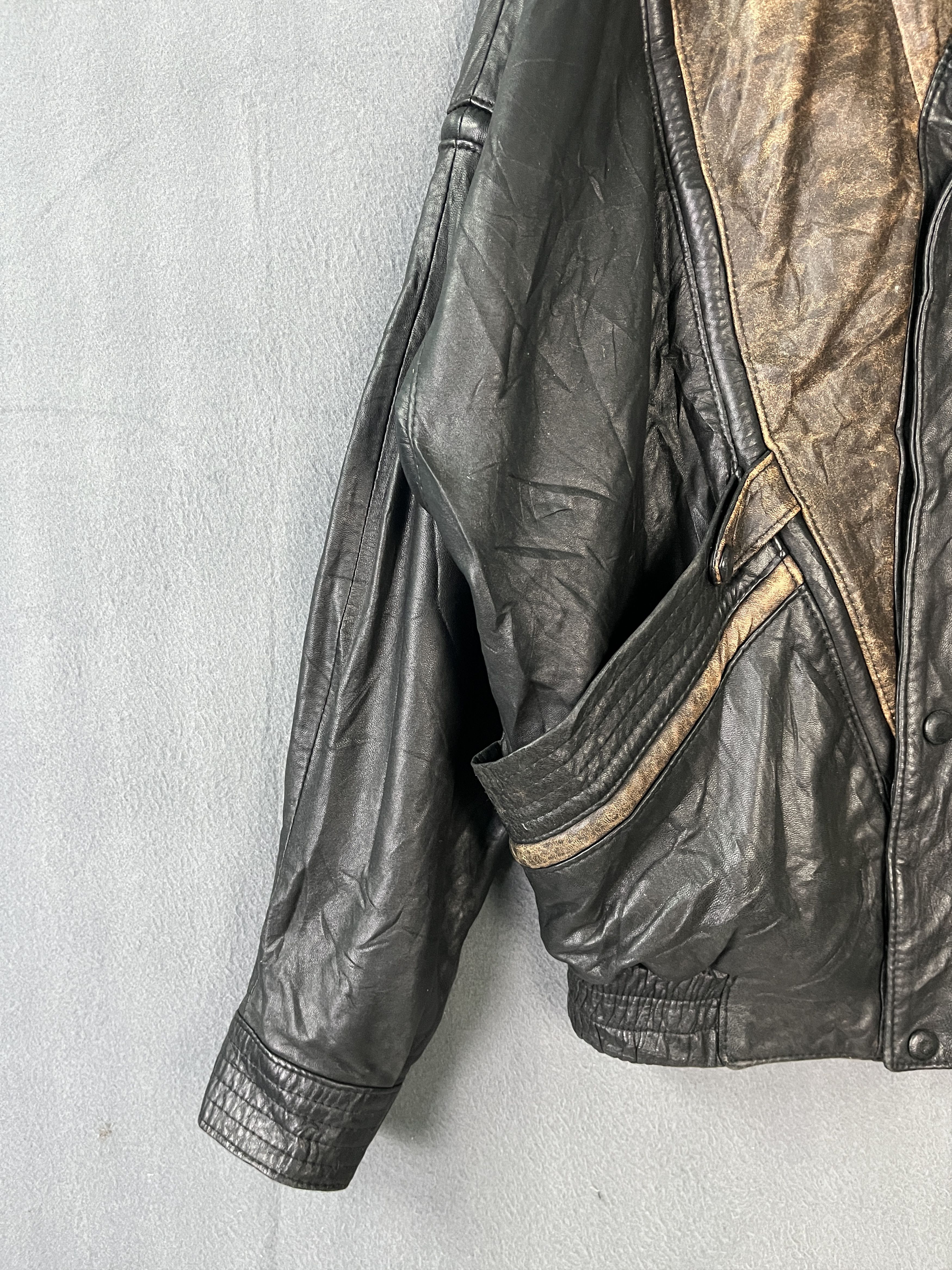 Genuine Leather Vintage Collezione Uomo Vera Pelle Leather Baggy Jacket Size US S / EU 44-46 / 1 - 4 Thumbnail