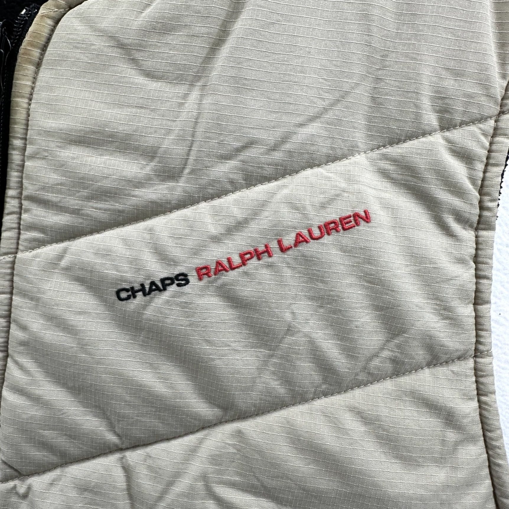 Ralph Lauren VINTAGE Chaps Ralph Lauren Puffer Vest Reversible Tan Black Mid-Length Zip Vest Mens Large L Brown Polyester Size US L / EU 52-54 / 3 - 3 Thumbnail