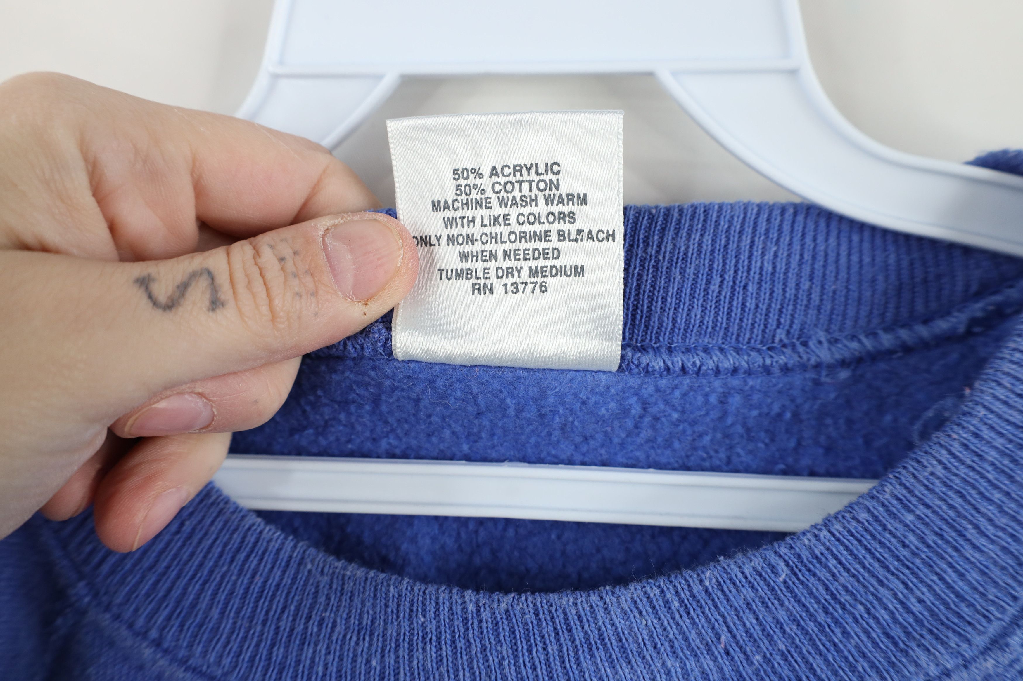 Vintage Vintage 90s Streetwear Crewneck Sweatshirt Periwinkle USA Size L / US 10 / IT 46 - 5 Thumbnail