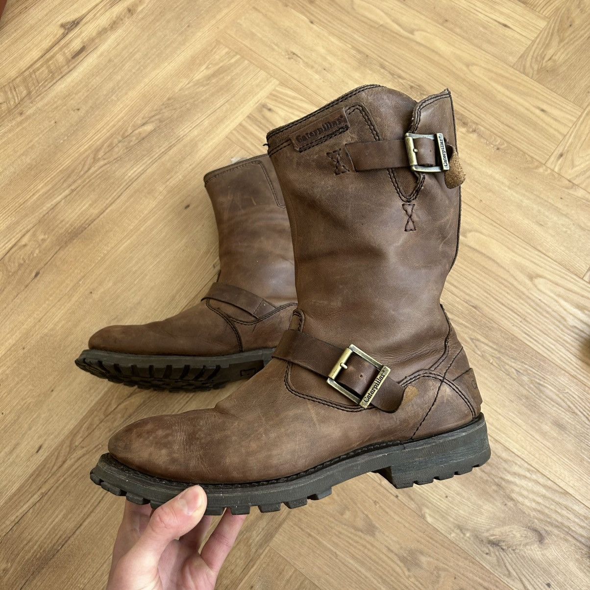 Caterpillar Caterpillar Engineer Western Brown Leather Boots Size US 10 / EU 43 - 1 Thumbnail