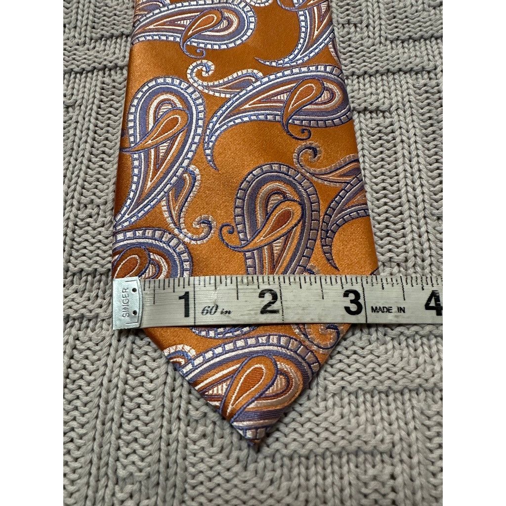 Michael Kors Michael Michael Kors bronze orange paisley silk tie Size ONE SIZE - 4 Thumbnail