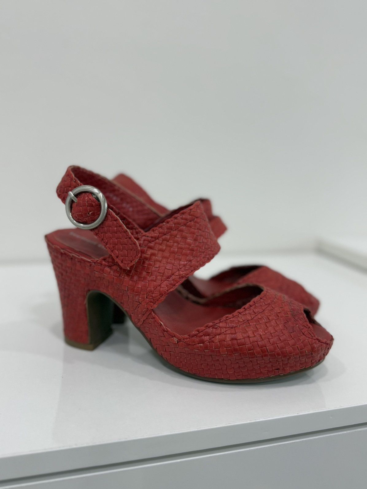 Issey Miyake × Tsumori Chisato Tsumori Chisato By Issey Miyake Intrecciato Leather Heels Size US 6 / IT 36 - 1 Thumbnail