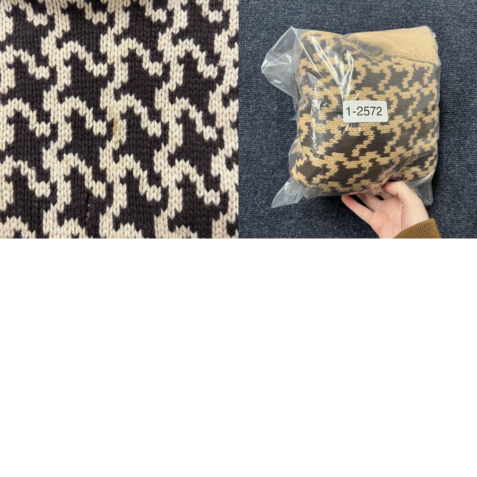 Saks Fifth Avenue Folio Saks Fifth Avenue Sweater Womens XL Tan Brown Turtleneck Wool Cashmere Silk Geometric Knit Pullover Long Sleeve Size XL / US 12-14 / IT 48-50 - 8 Thumbnail