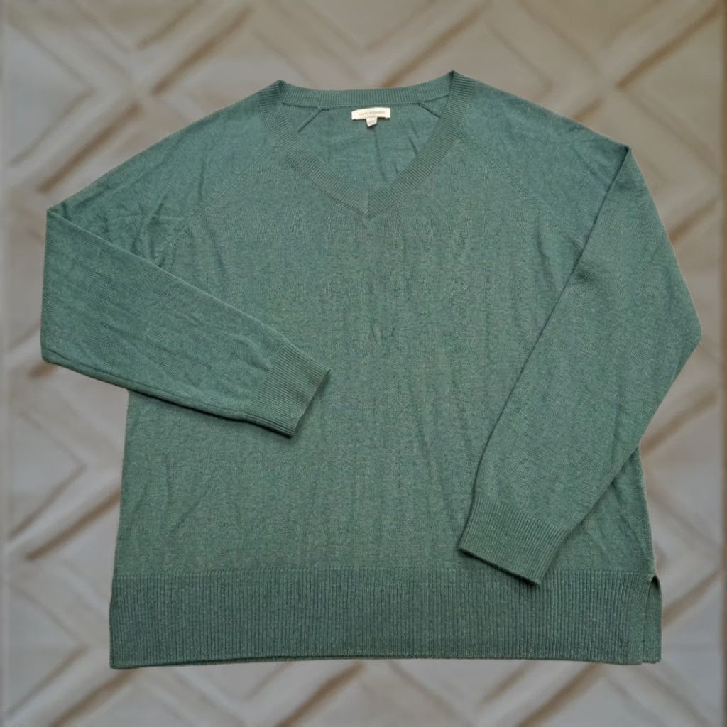 Lucky Brand Lucky Brand V-Neck Pullover Sweater Mens Small Forest Green Raglan Sleeve Knit Size US S / EU 44-46 / 1 - 1 Thumbnail