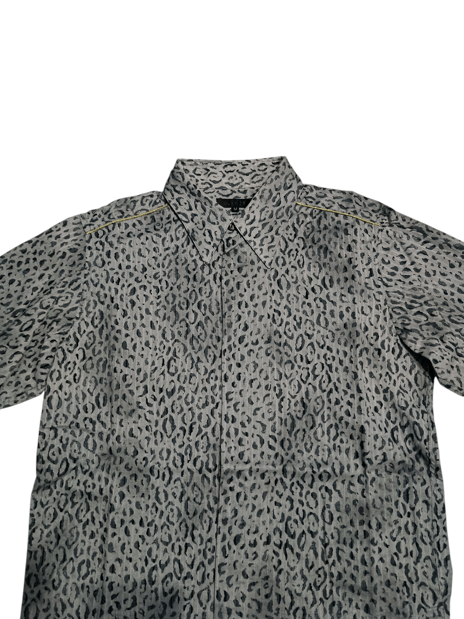 Japanese Brand Grey Leopard Print Long Sleeve Shirt Size US M / EU 48-50 / 2 - 3 Thumbnail