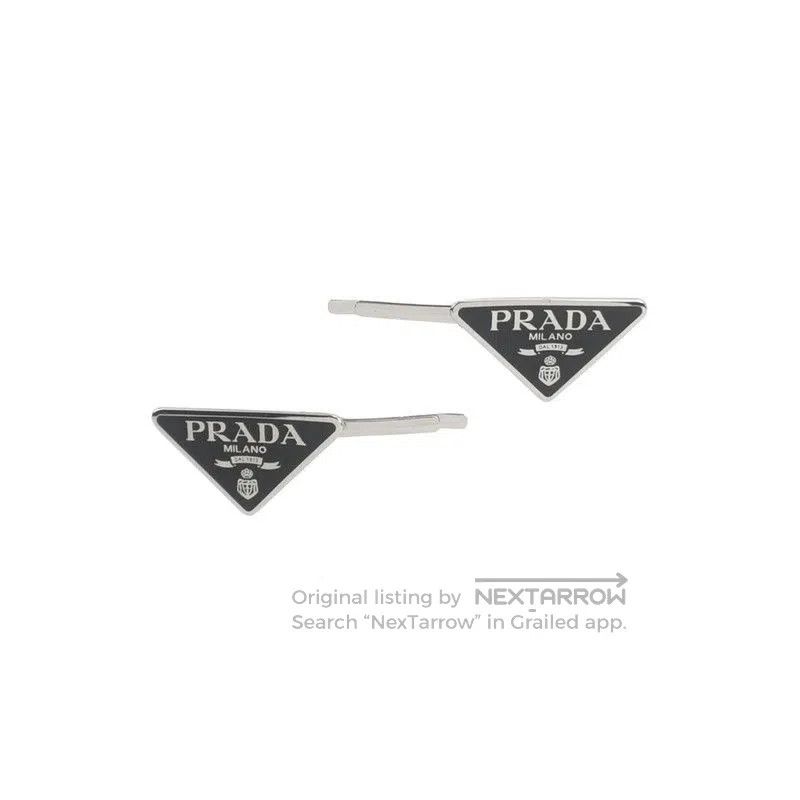Prada Prada Logo Hair Clip with Triangle Design. Size ONE SIZE - 1 Thumbnail