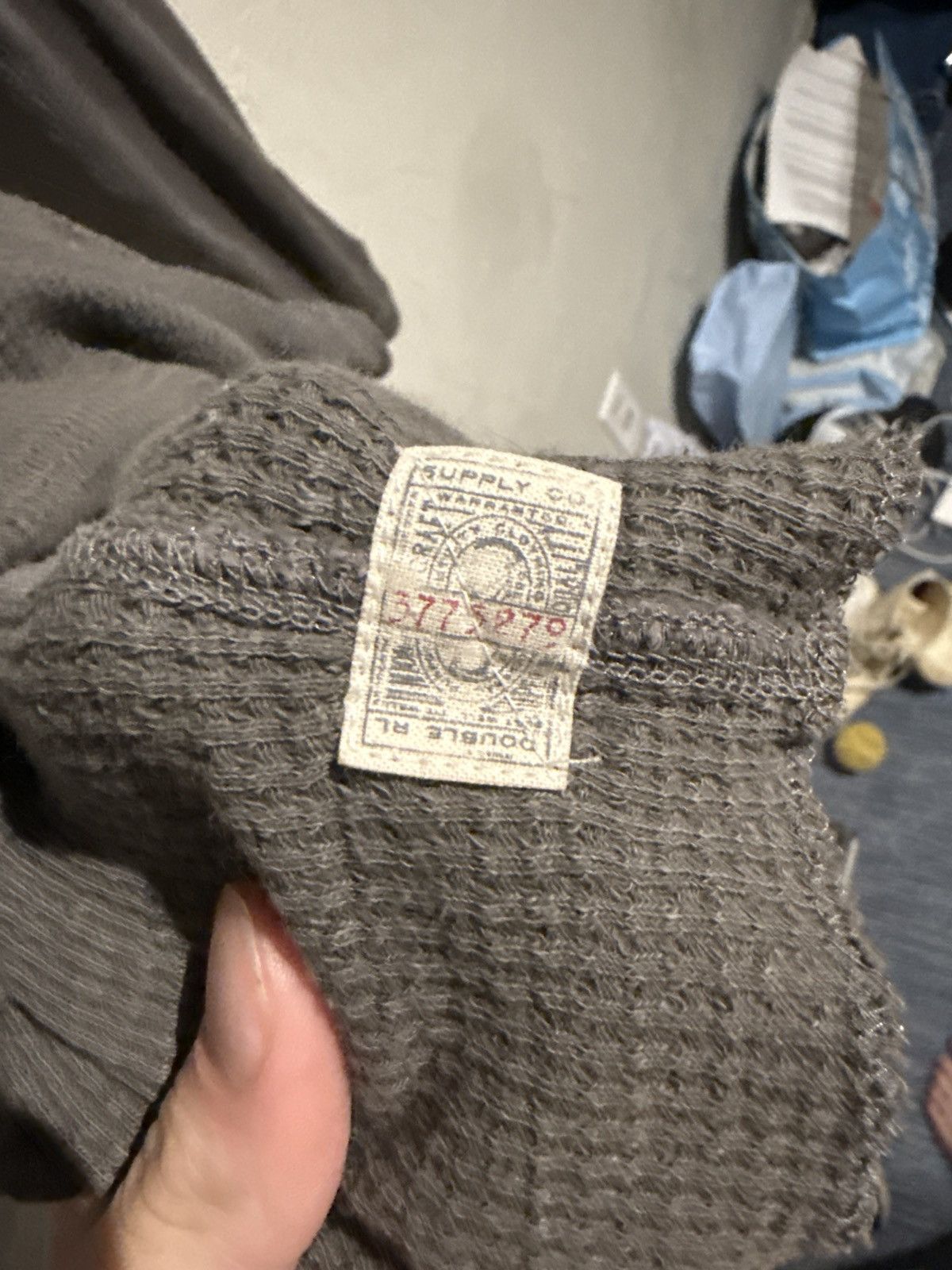 RRL Ralph Lauren Vintage RRL Waffle Knit Grey Long Sleeve Size US M / EU 48-50 / 2 - 4 Thumbnail