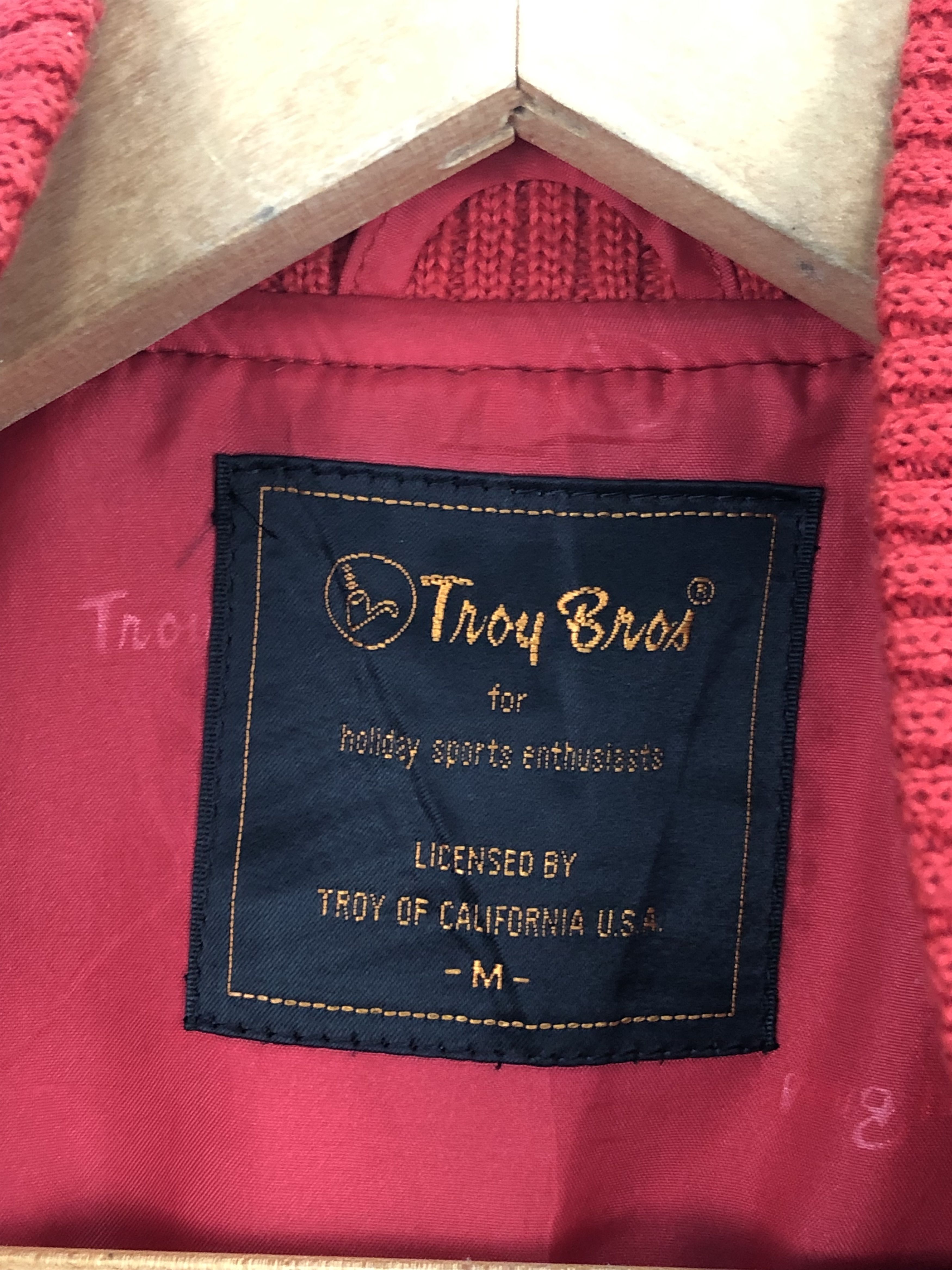 Vintage Vintage Troy Bros Wool Varsity Jacket Red V0289 Size US M / EU 48-50 / 2 - 5 Thumbnail