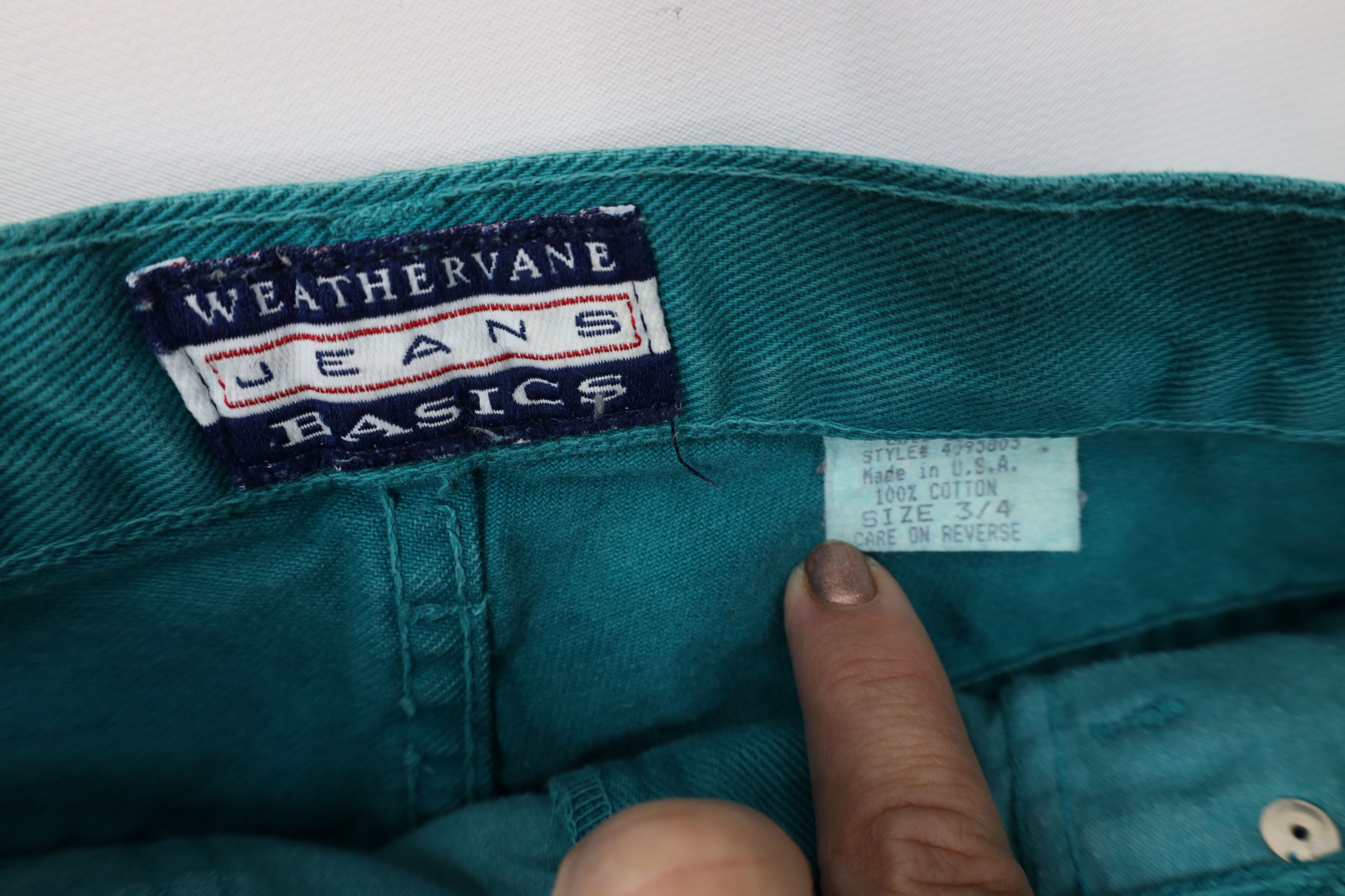 Vintage Vintage 90s Streetwear Jean Shorts Jorts Teal Cotton USA Size 27" / US 4 / IT 40 - 7 Thumbnail