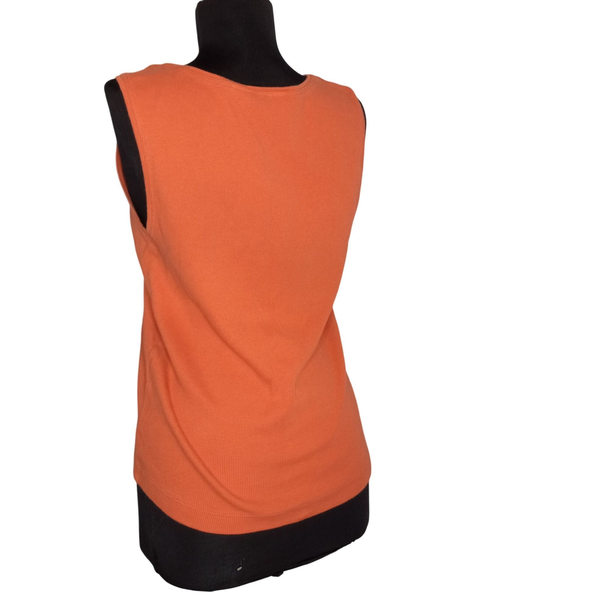 Chicos Chicos Size 1 M Tank Top Orange Sleeveless Ribbed Cotton Ble Size M / US 6-8 / IT 42-44 - 5 Thumbnail