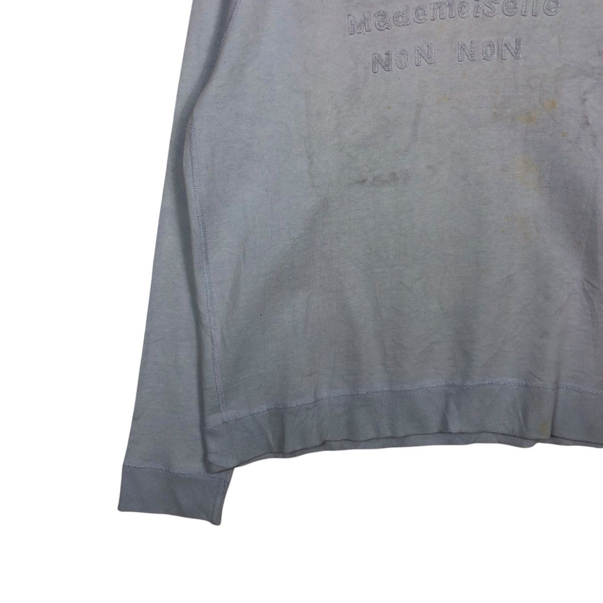 Issey Miyake 📌Baby Blue Vintage Sweatshirt Mademoiselle Non Non Big Logo Size US M / EU 48-50 / 2 - 5 Thumbnail