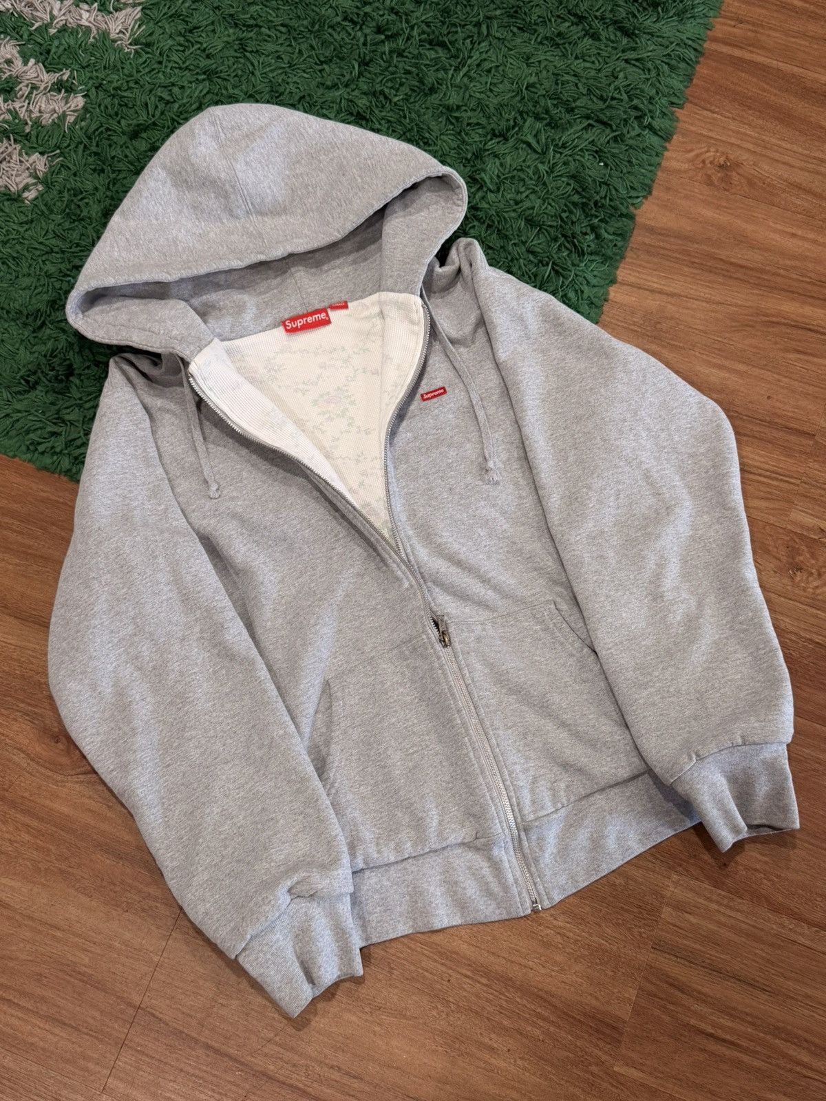 Supreme Supreme Small-Box Logo Floral Thermal Zip Up Hoodie | Grailed