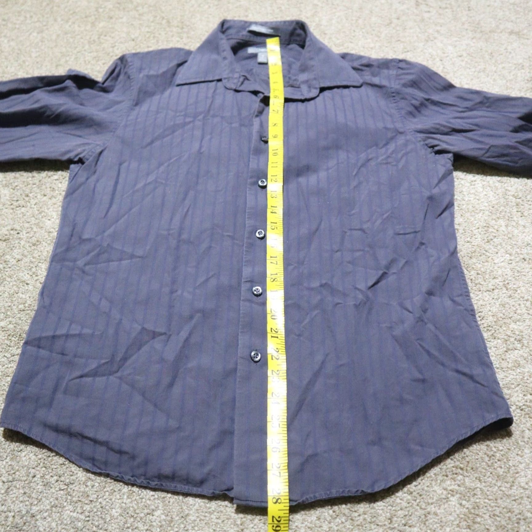 Apt. 9 Apt. 9 Shirt Button-Up Men M Black Striped Long Sleeve Classic Size US M / EU 48-50 / 2 - 5 Thumbnail