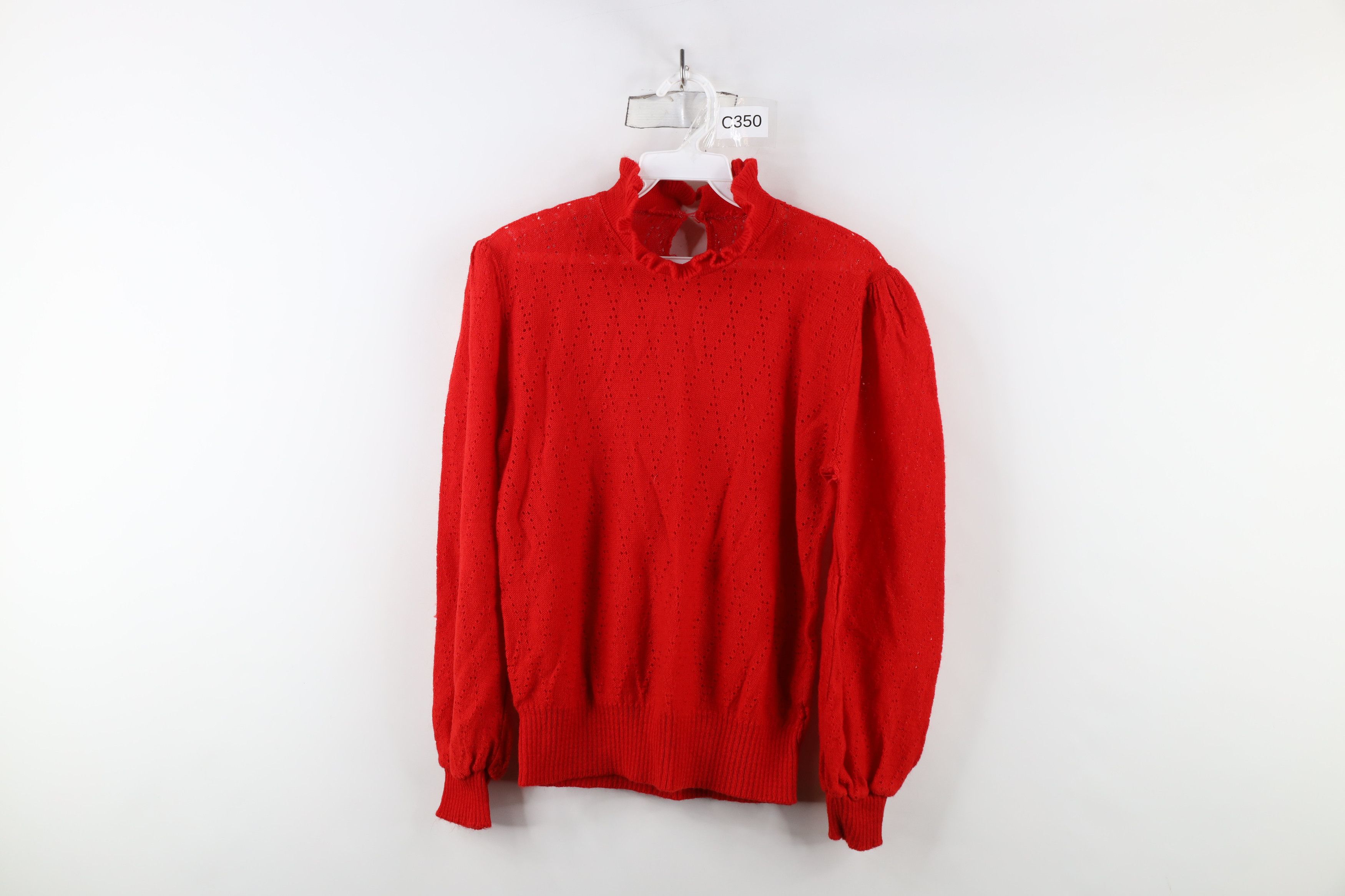 Vintage Vintage 70s Streetwear Distressed Knit Frill Collar Sweater Size L / US 10 / IT 46 - 1 Thumbnail