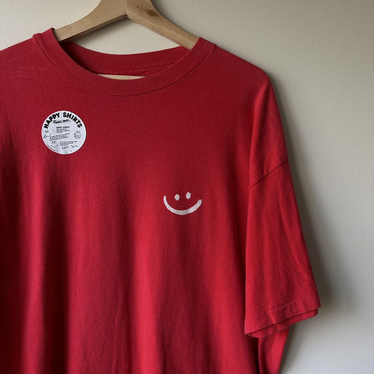 Hanes × Vintage Vintage 90s Happy Smiley Face Hanes Beefy Drawing Shirt Size US XL / EU 56 / 4 - 2 Thumbnail