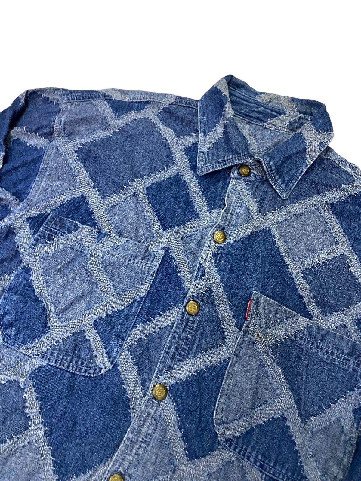 Hysteric Glamour Vintage Japanese Brand Winstar Patchwork Denim Shirt Size US L / EU 52-54 / 3 - 4 Thumbnail