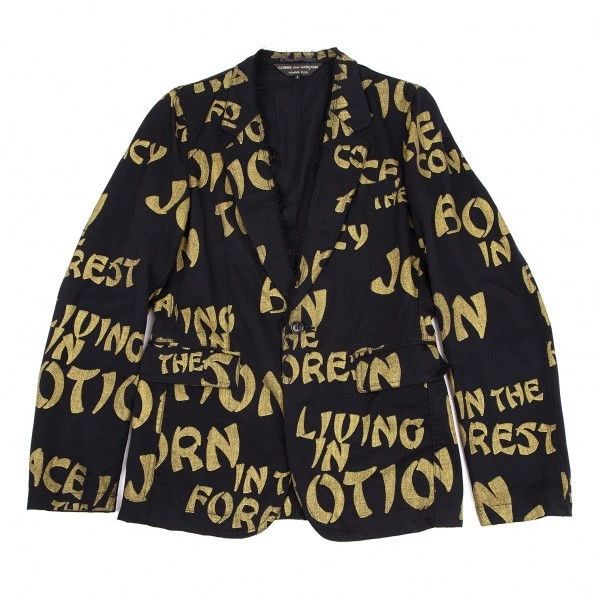 Other Comme Des Garcons Black vintage gilded logo blazer Size US S / EU 44-46 / 1 - 1 Thumbnail
