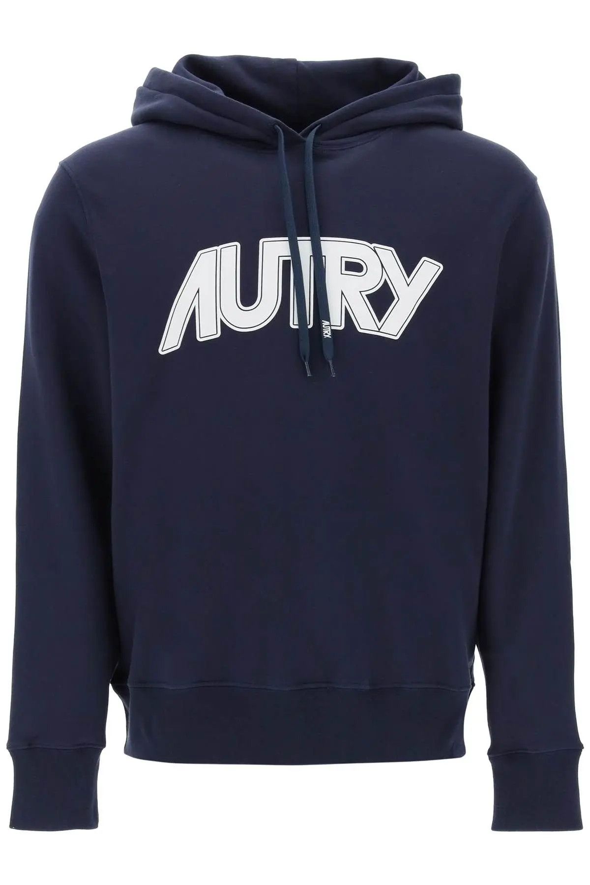 image of Autry O1S22I1N0224 Maxi Logo Print Hoodie In Blue, Men's (Size Large)