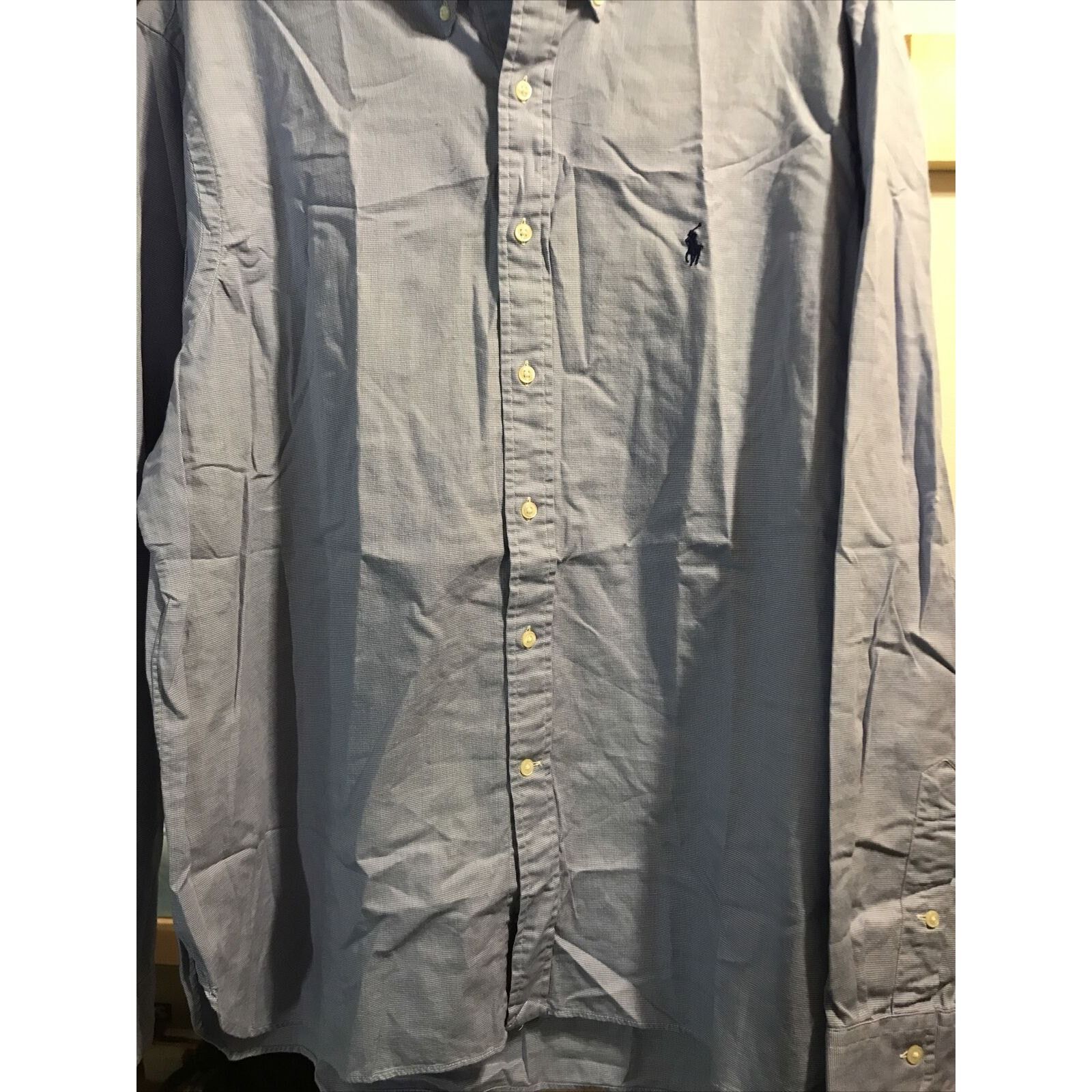 Ralph Lauren Ralph Lauren Vintage Men’s 18 46 Blue Check LS Cotton Shirt Size US XXL / EU 58 / 5 - 9 Thumbnail