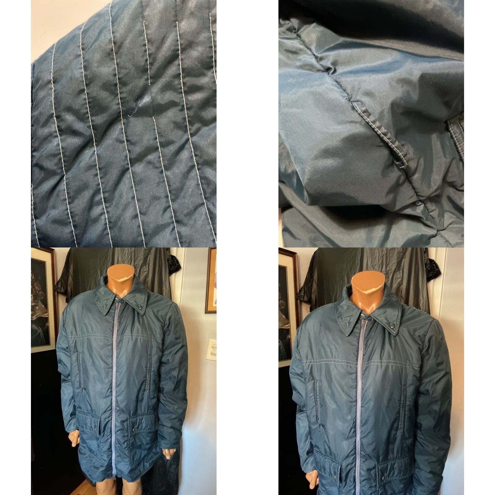 Vintage VINTAGE Sir Jac Polyester Navy Blue Puffer Parka Full Zip Work Long Jacket XL Adults Blue Parka 1980s Mens Size US XL / EU 56 / 4 - 9 Thumbnail