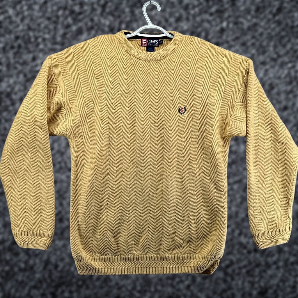 Chaps Chaps Ralph Lauren Pullover Sweater Yellow Men's L Long Sleeve Knit Crew Neck Casual Winter Classic Comfort Knit L Mens Size US L / EU 52-54 / 3 - 1 Thumbnail