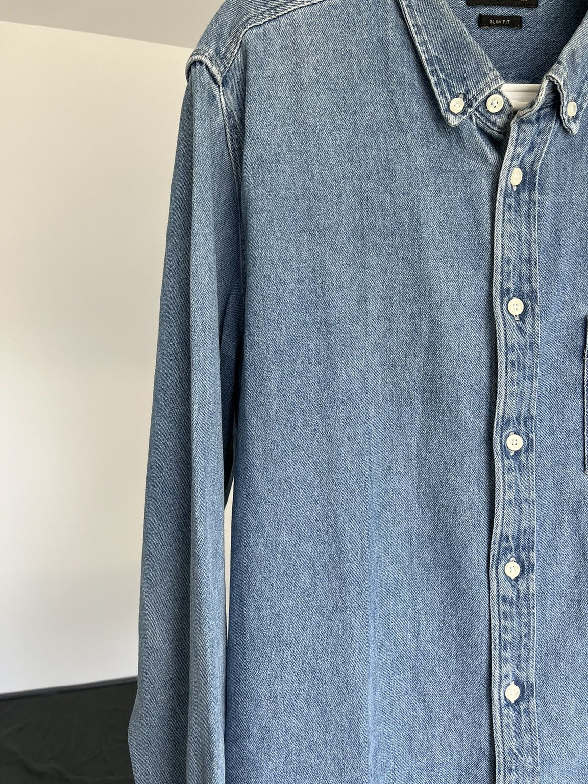 Zara Slim fit casual shirt denim blue vintage style Size US L / EU 52-54 / 3 - 2 Thumbnail