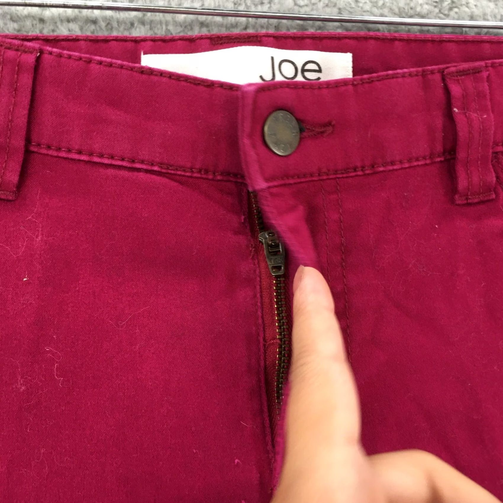 Vintage VINTAGE: No Joe Fresh Slim Straight Leg Pants Womens 12 Magenta Flat Front Mid Rise Zip Fly Shirt? Size 34" / US 12 / IT 48 - 4 Thumbnail