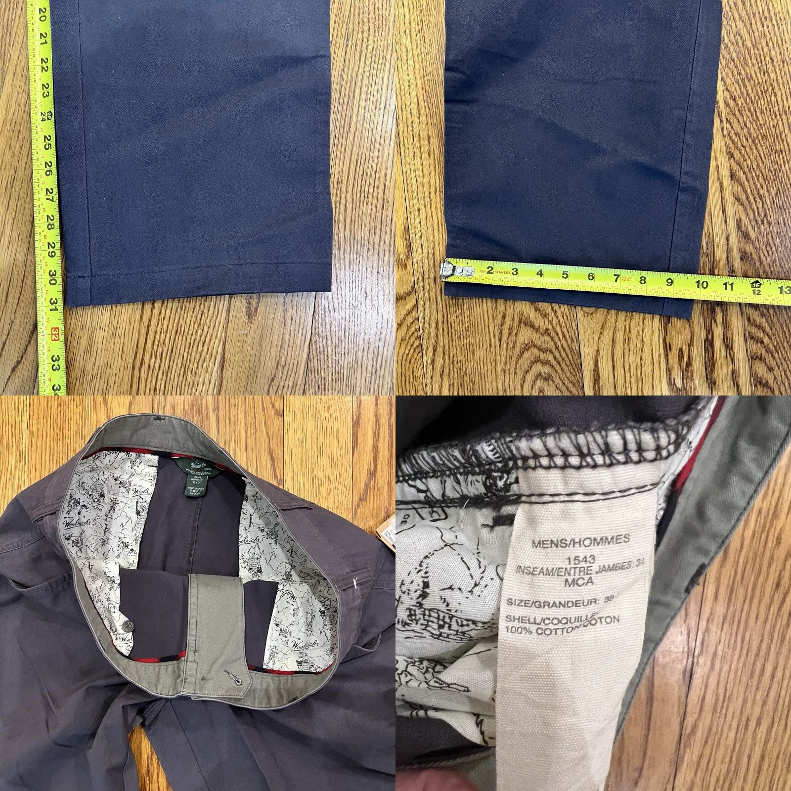 Vintage Woolrich Milestone Chino Pants Flat Front 38x31 Gray Mens Regular 38 Sl ash Pocket Classic Comfort USA Logo NWT Size US 38 / EU 54 - 9 Thumbnail