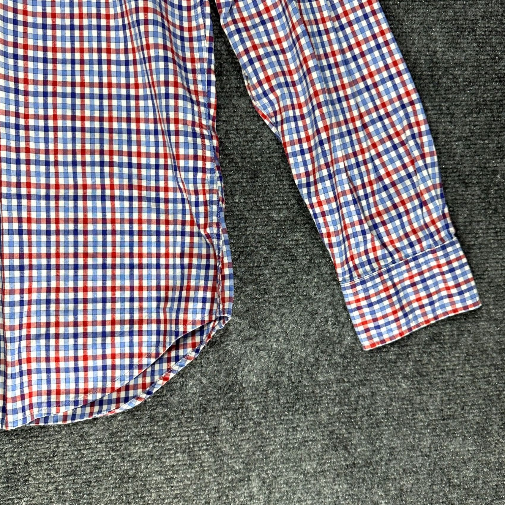 Banana Republic Banana Republic Shirt Mens M Grant Fit Custom Wash Blue White Red Plaid Button-Up Long Sleeve Size US M / EU 48-50 / 2 - 3 Thumbnail