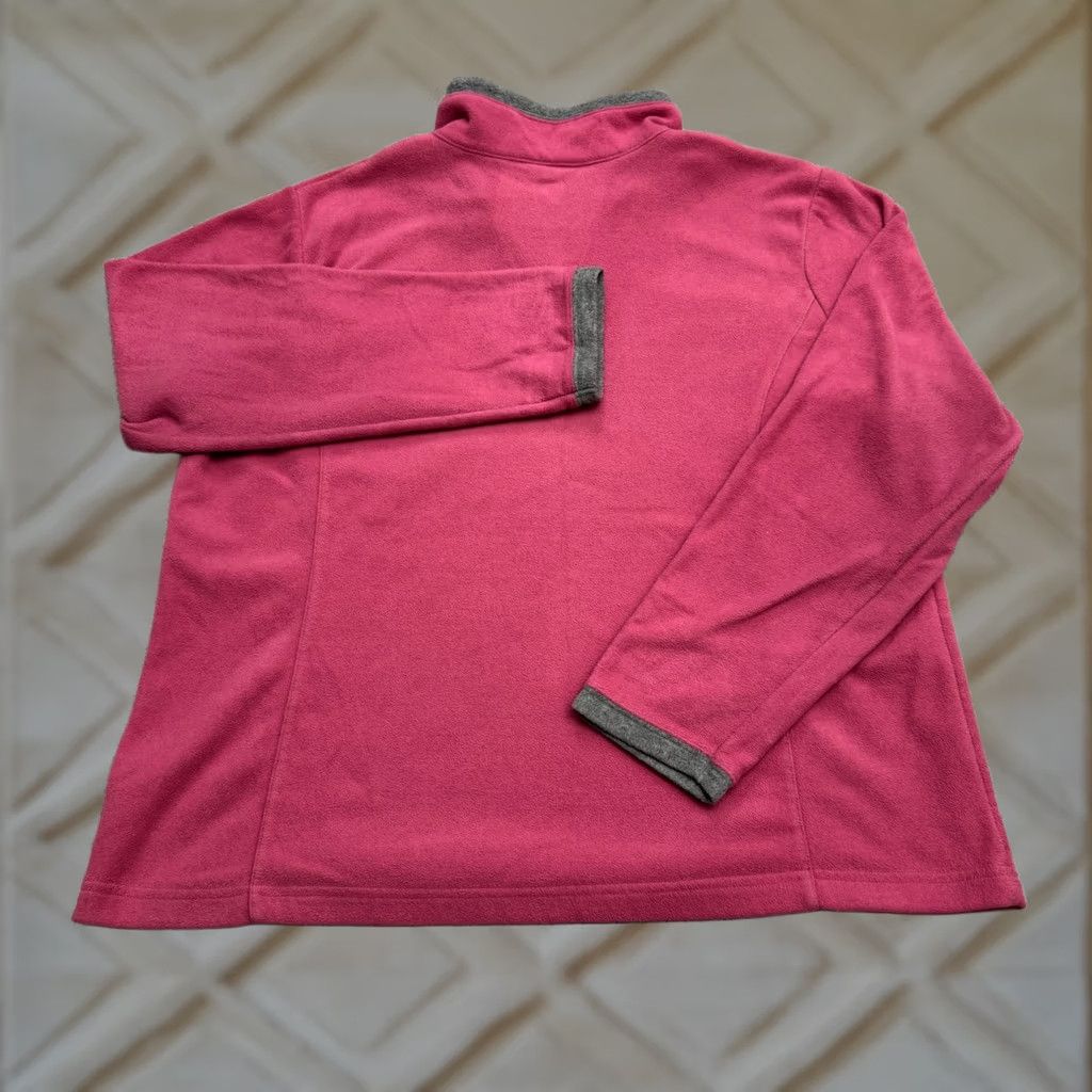 Pinko SB Active Fleece 1/4 Zip Pullover Jacket Womens XL Pink Gray Mock Neck Outdoor Shirt Mens? Size XL / US 12-14 / IT 48-50 - 1 Thumbnail