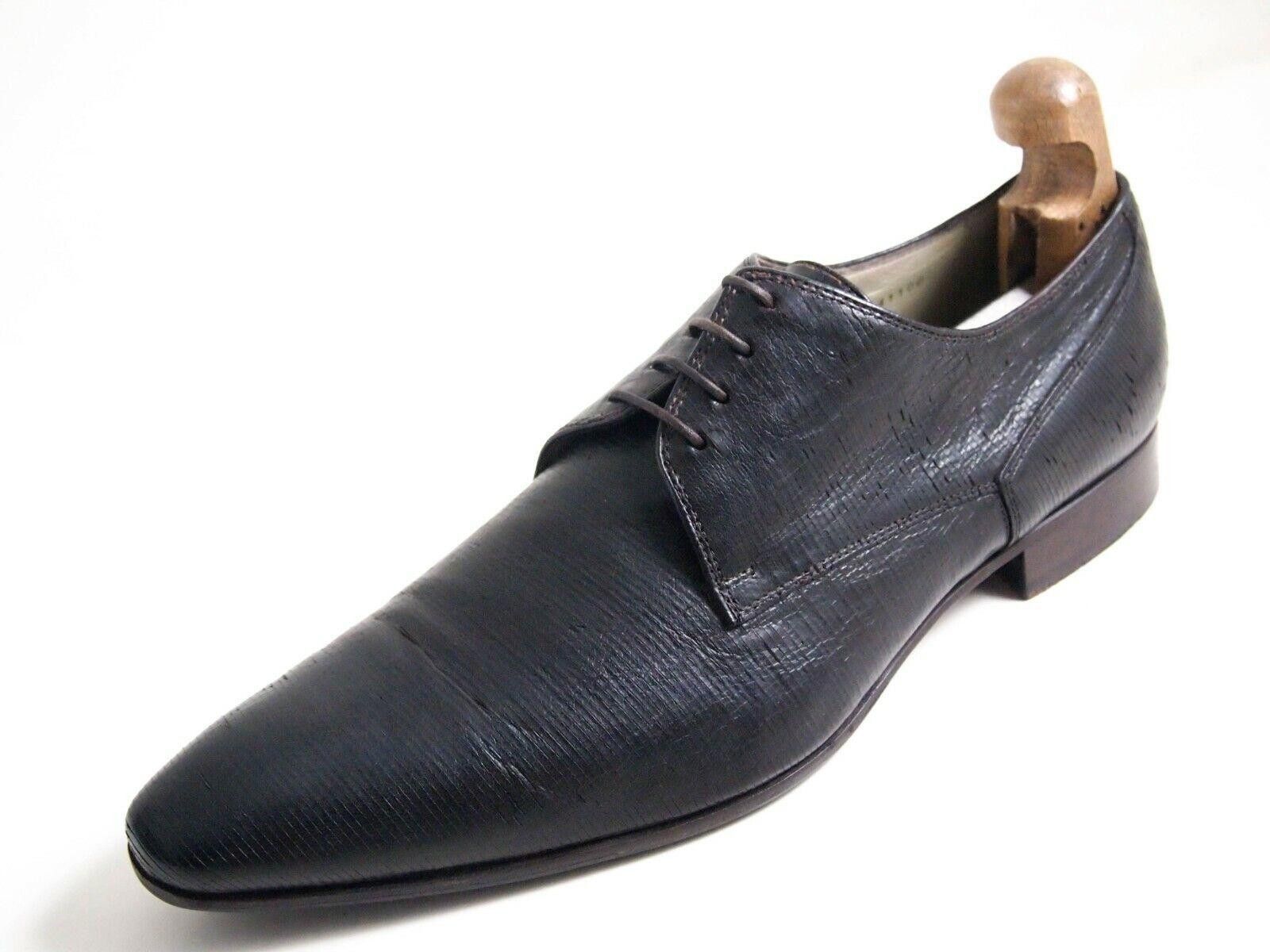 Hugo Boss Derby Oxfords Brown Textured Leather EU 45 US 12