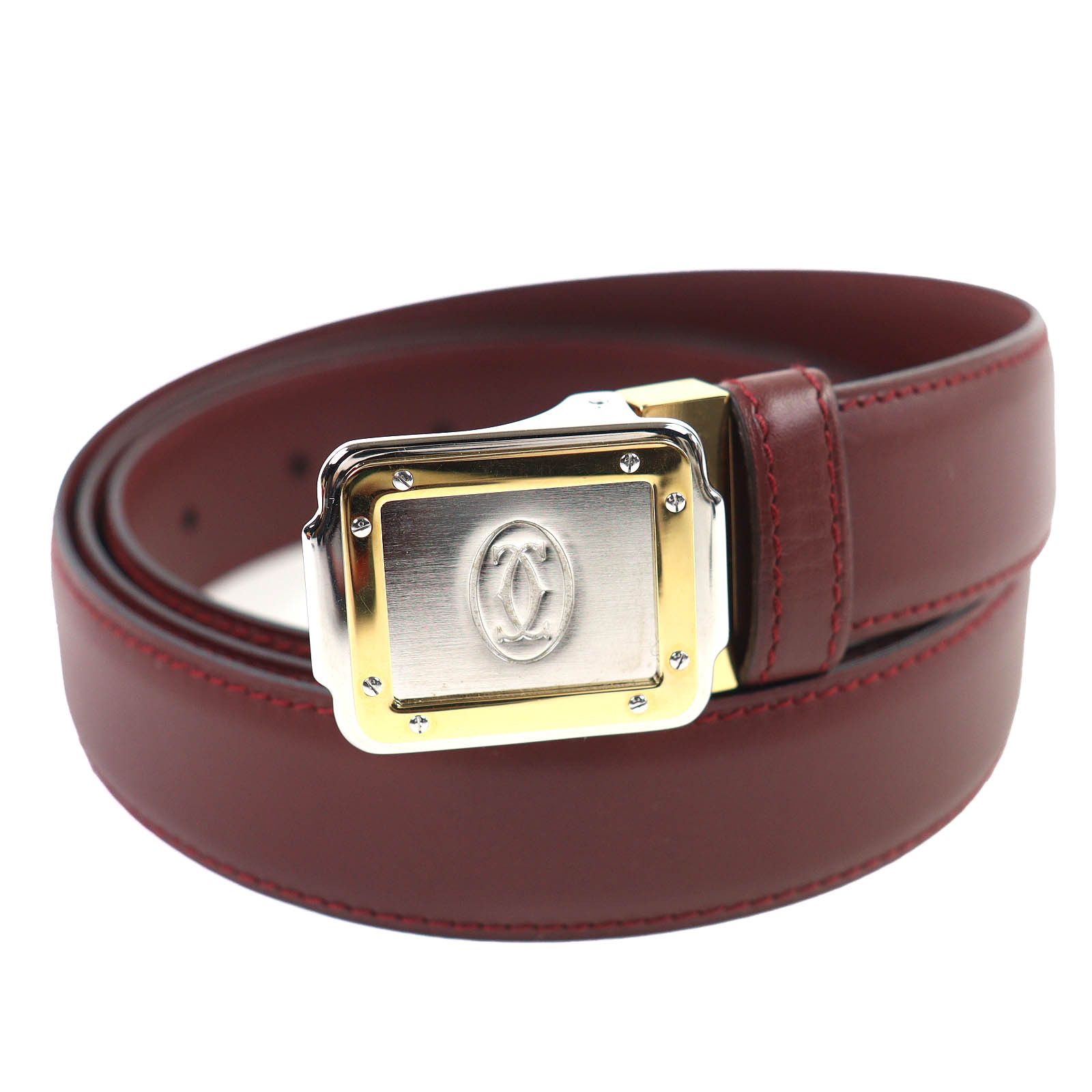 Cartier Cartier Santos Logo Buckle Leather Belt Leather Belt DUTY FREE for USA