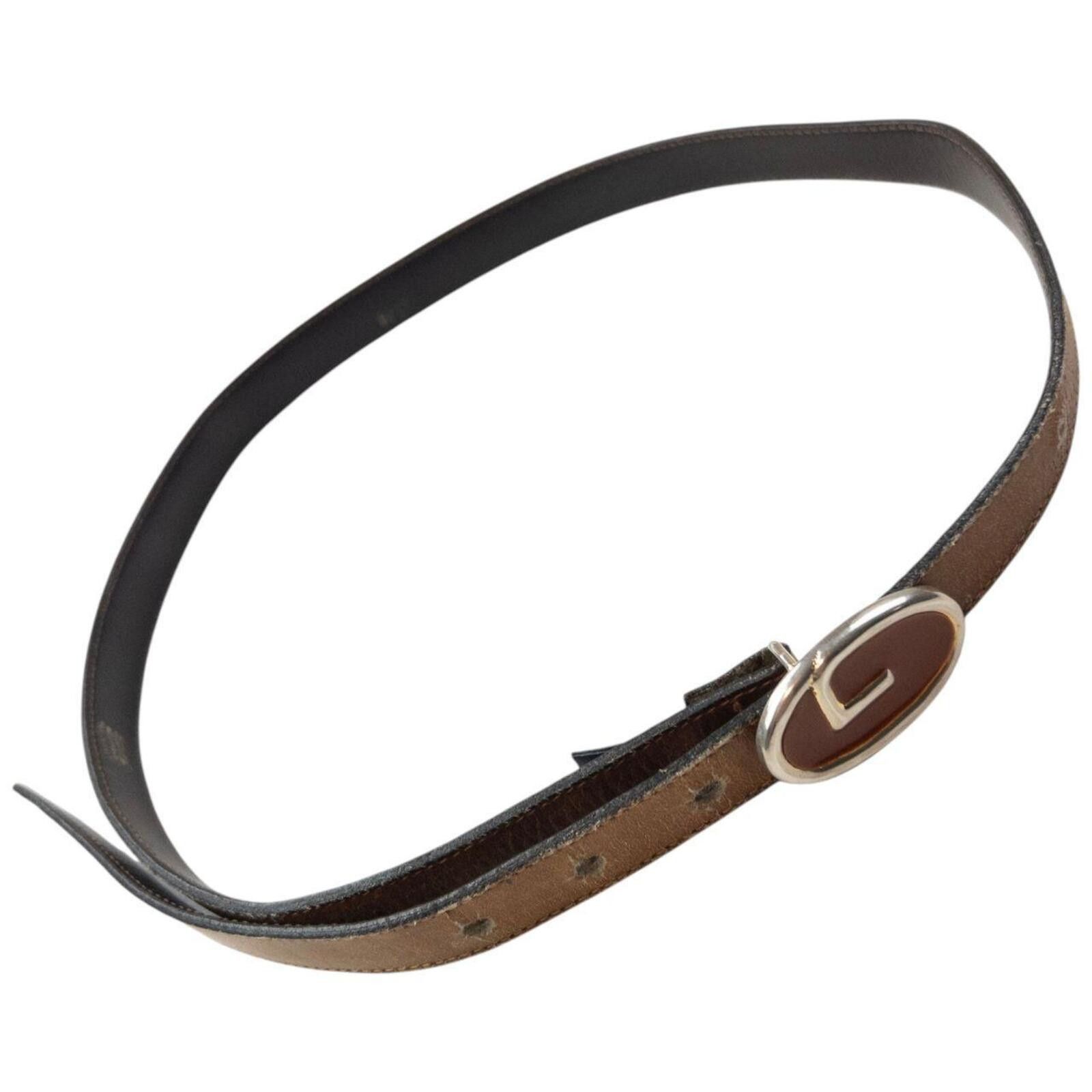 Gucci Vintage 80s Gucci Leather Belt Size S Size ONE SIZE - 3 Thumbnail