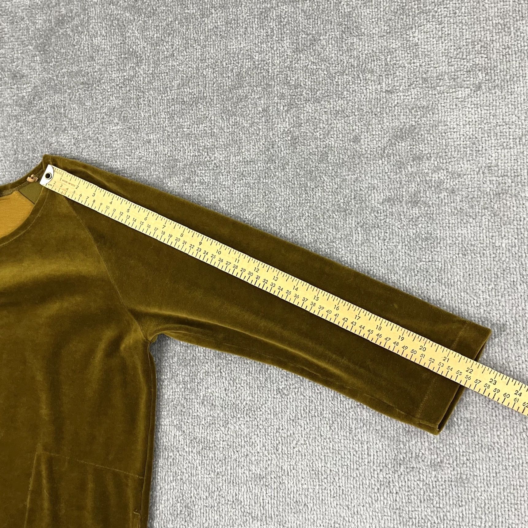 Velour GUDRUN SJODEN Tunic Top Womens Small Brown Velour 3/4 Sleeve Pockets Casual Shift Size S / US 4 / IT 40 - 6 Thumbnail