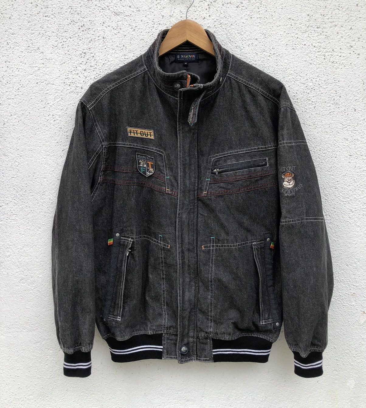 Vintage Vintage BON GIOVANE Denim Zipper Bomber Jacket Size US M / EU 48-50 / 2 - 12 Thumbnail