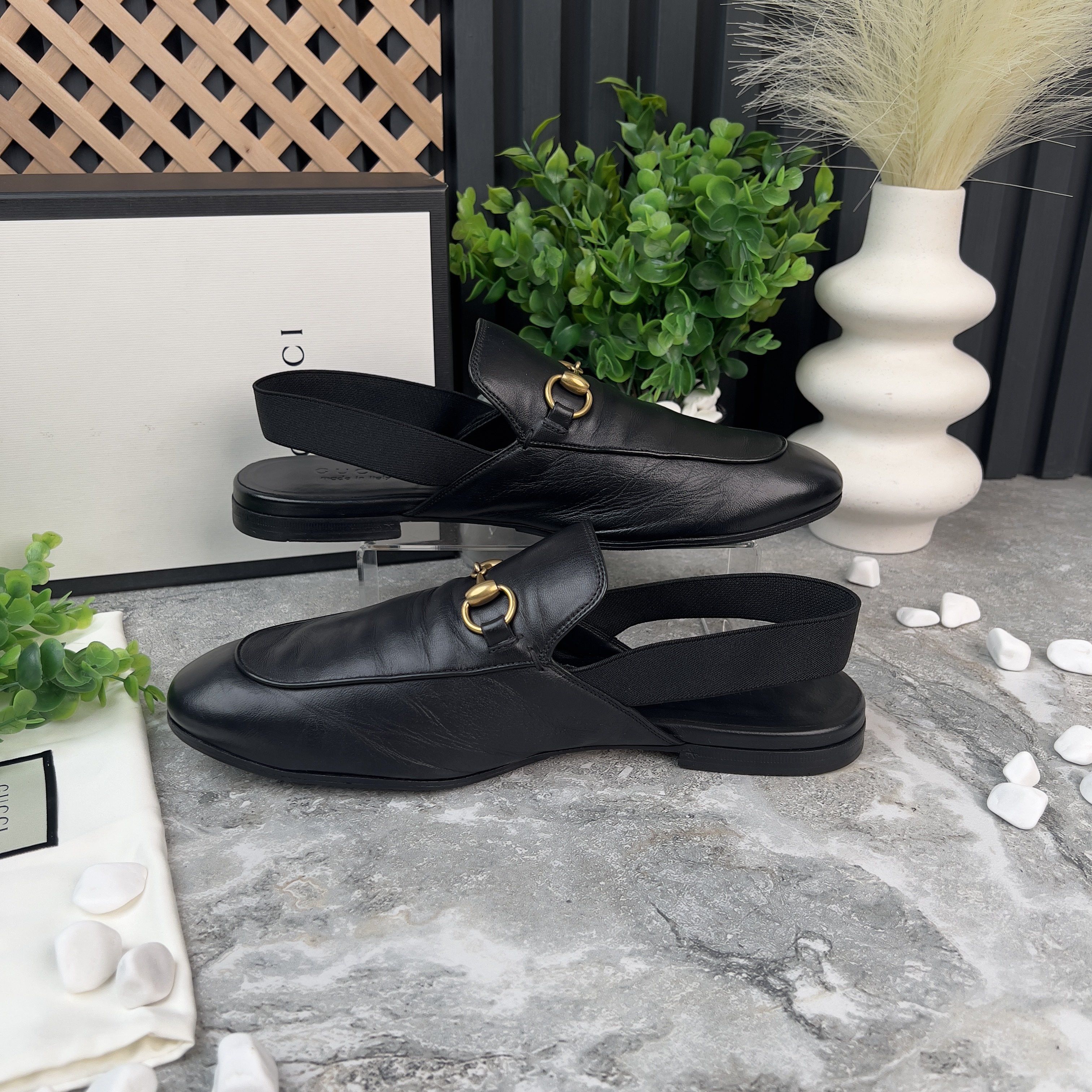 Gucci Princetown Horsebit Mule Slippers Slingback Black Leather Size US 8.5 / EU 41-42 - 6 Thumbnail
