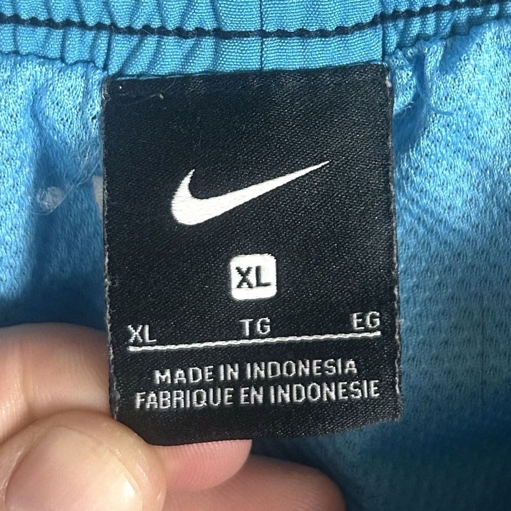 Nike Nike Swim Trunks Mens XL Navy Blue Colorblock Lined Pockets Drawstring 9" Inseam Size ONE SIZE - 3 Thumbnail