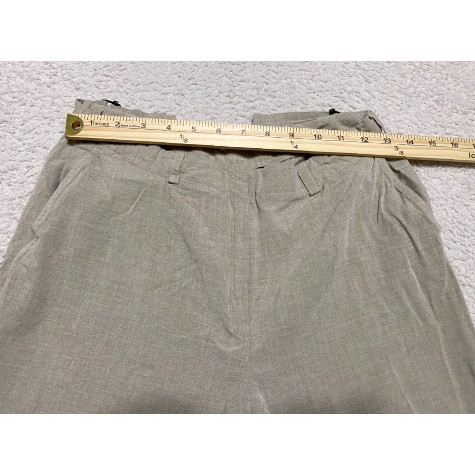 Vintage Charles Chang-Lima Pants Womens 8 Solid Beige Silk Blend High Rise Ankle Size 30" / US 8 / IT 44 - 5 Thumbnail