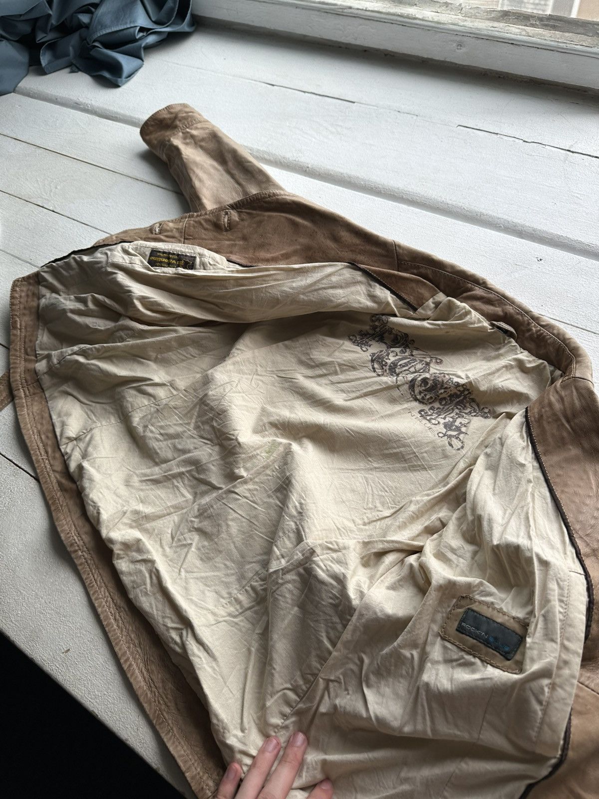 Vintage 🚨AVANT-GARDE BROWN Rick Owen’s Opium Y2K LEATHER JACKET Size M / US 6-8 / IT 42-44 - 10 Thumbnail