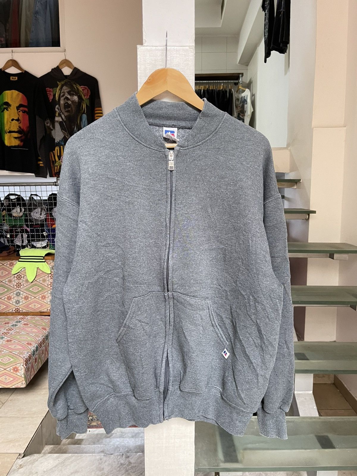Russell Athletic × Vintage Russell Athletic blank zip up sweatshirt Size US L / EU 52-54 / 3 - 1 Thumbnail