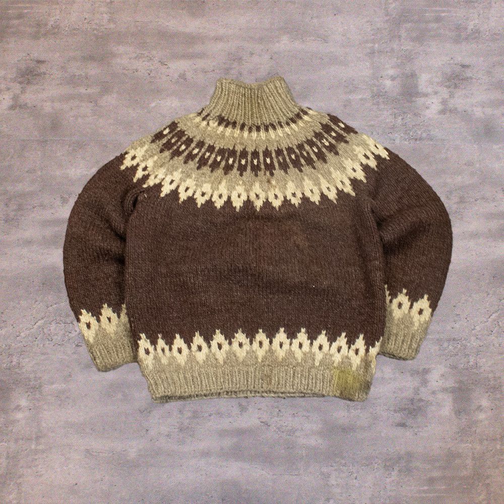 Vintage Vintage 90's Handmade Thick Wool Fleece Mock Neck Sweater Size US M / EU 48-50 / 2 - 1 Thumbnail