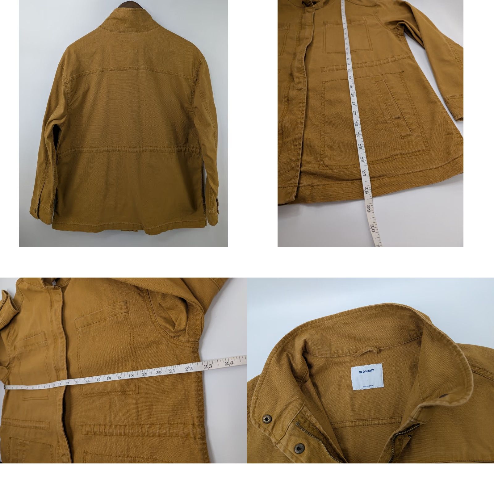Old Navy Old Navy Jacket Women's L Brown Field Utility Barn Chore Anorak Cinch Waist Military Jacket Size L / US 10 / IT 46 - 8 Thumbnail
