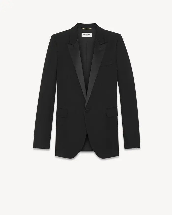 Saint Laurent Paris o1bcso1str1124 Tuxedo Jacket in Black Size US M / EU 48-50 / 2 - 1 Thumbnail