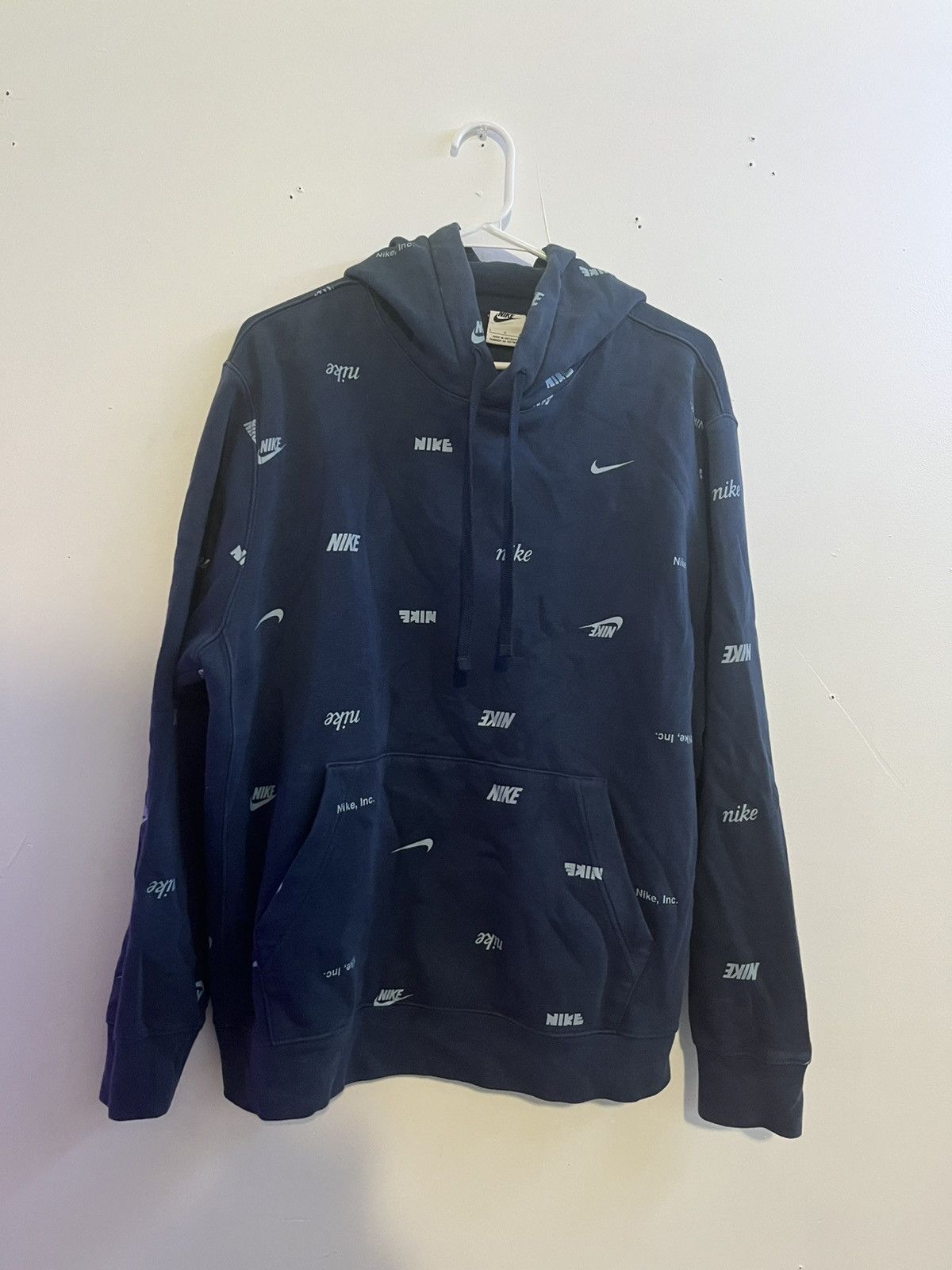 Nike Nike Blue Logo Hoodie Size US L / EU 52-54 / 3 - 1 Thumbnail