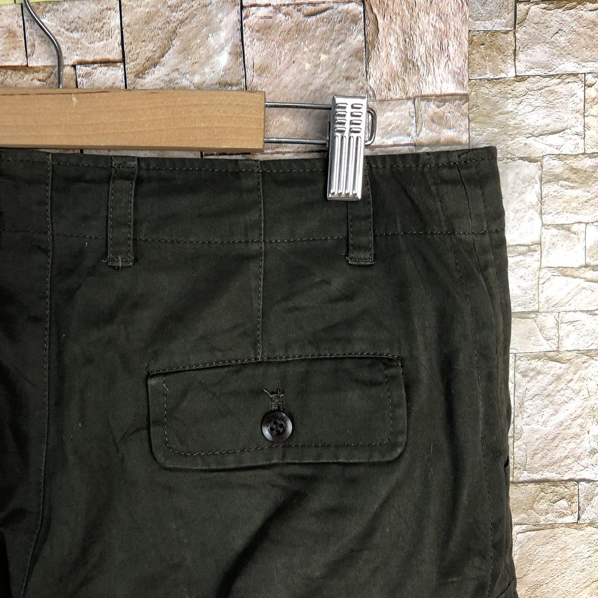 Japanese Brand Human Woman Green Cargo Multipocket Pants #A161 Size 29" - 16 Thumbnail
