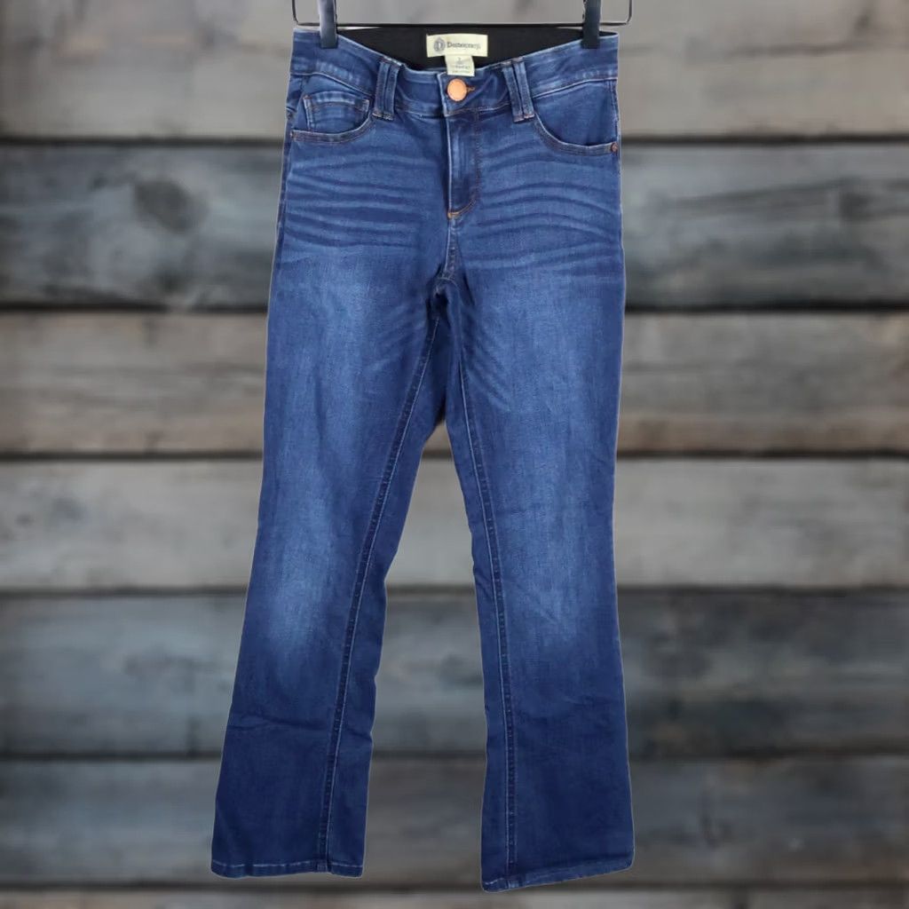 Vintage Democracy Jeans Women's Bootcut Denim 2 27 x 30.5 Regular Blue 90s Hipster Retro Pockets Stretch Inseam 30.5 Zip Fly Denim Size 26" / US 2 / IT 38 - 1 Thumbnail