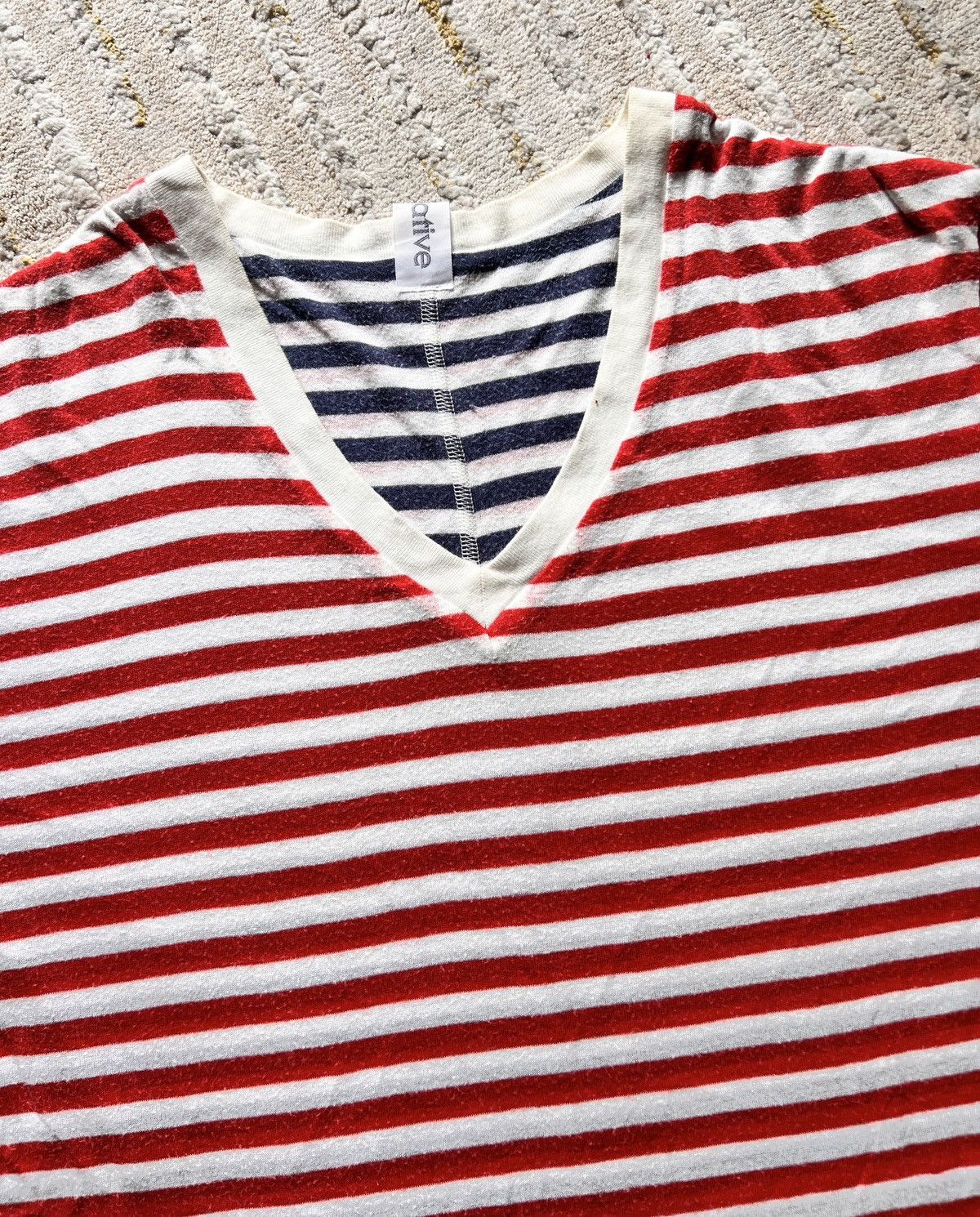 Nonnative Nonnative Reversible Stripe Vneck Tshirt Size US M / EU 48-50 / 2 - 5 Thumbnail