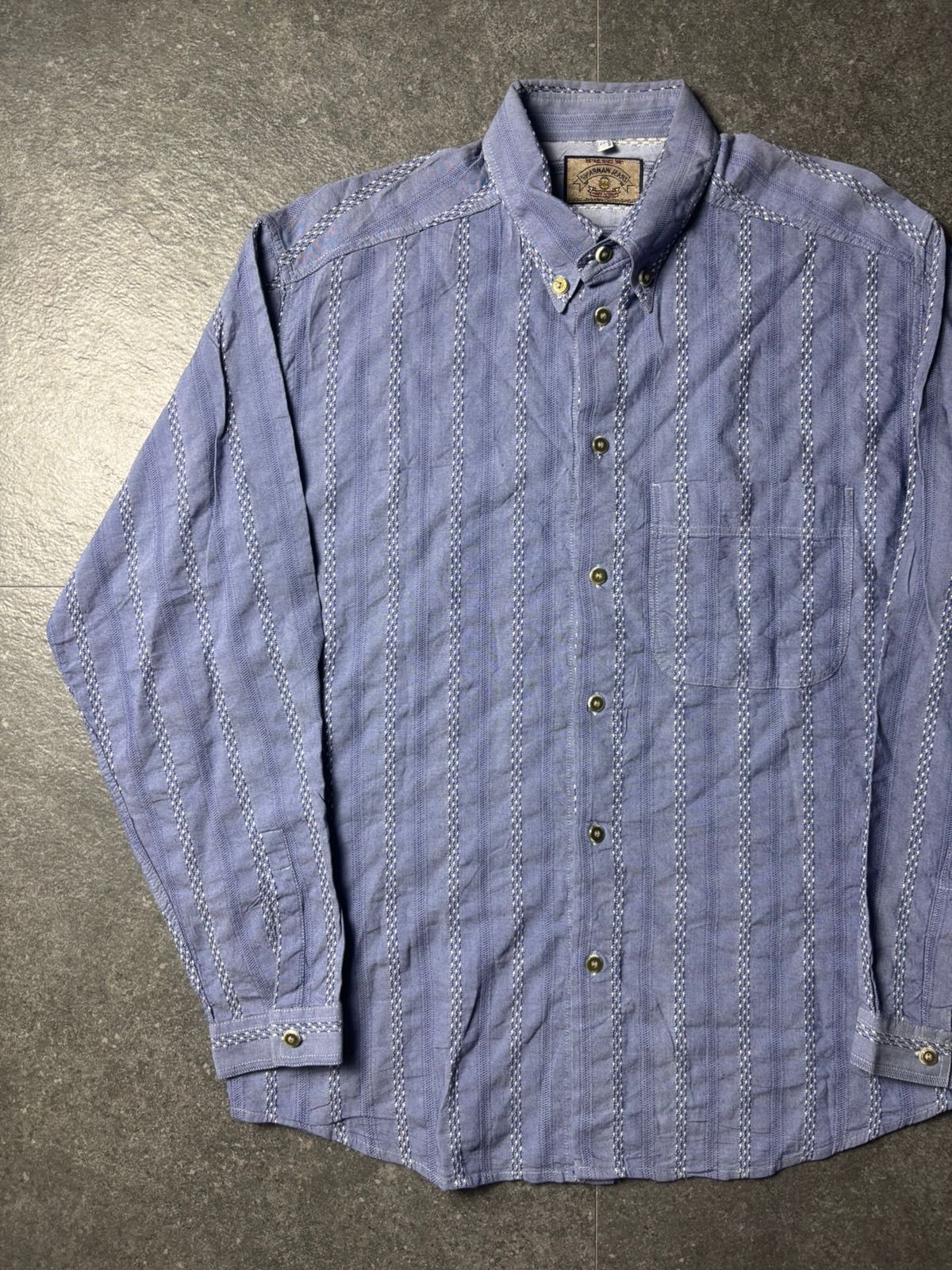 Giorgio Armani 1990s Armani Jeans Rayon Stripe Shirt Size US L / EU 52-54 / 3 - 2 Thumbnail
