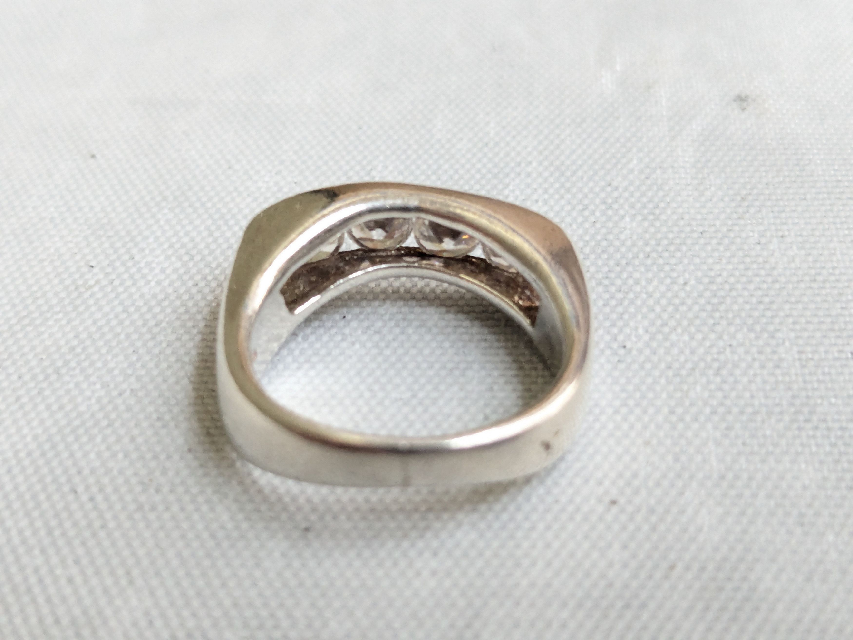 Jewelry Sterling Silver Ring CZ Channel Size 5 Clear Size ONE SIZE - 7 Thumbnail
